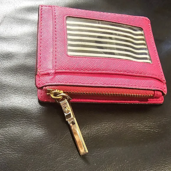 Kate Spade Cameron Street Adalyn Small Wallet Hot Pink Saffiano Leather EUC - Picture 2 of 13